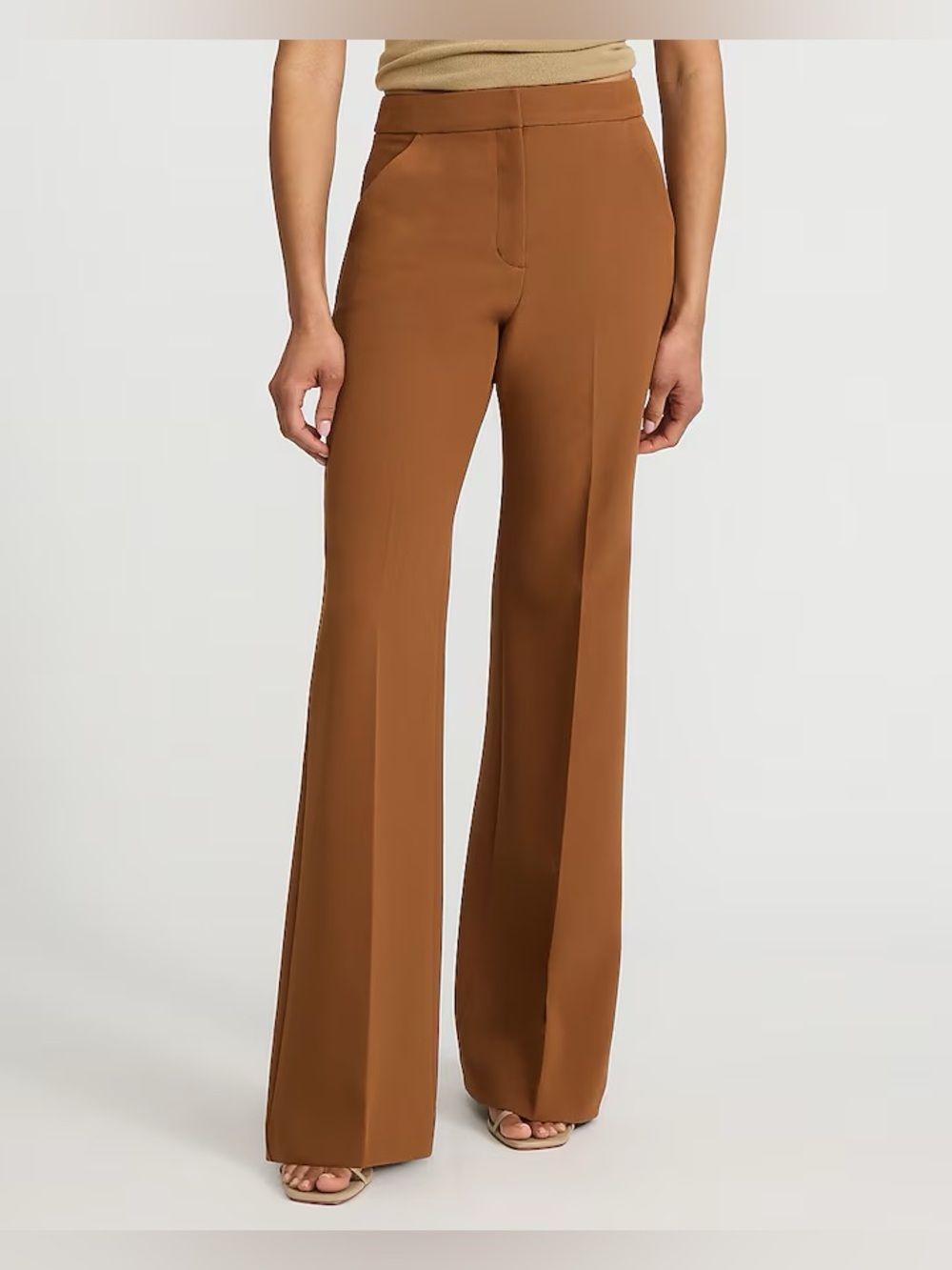NEW Express Editor Mid Rise Flare in Walnut Size 10 Regular - Picture 2 of 9